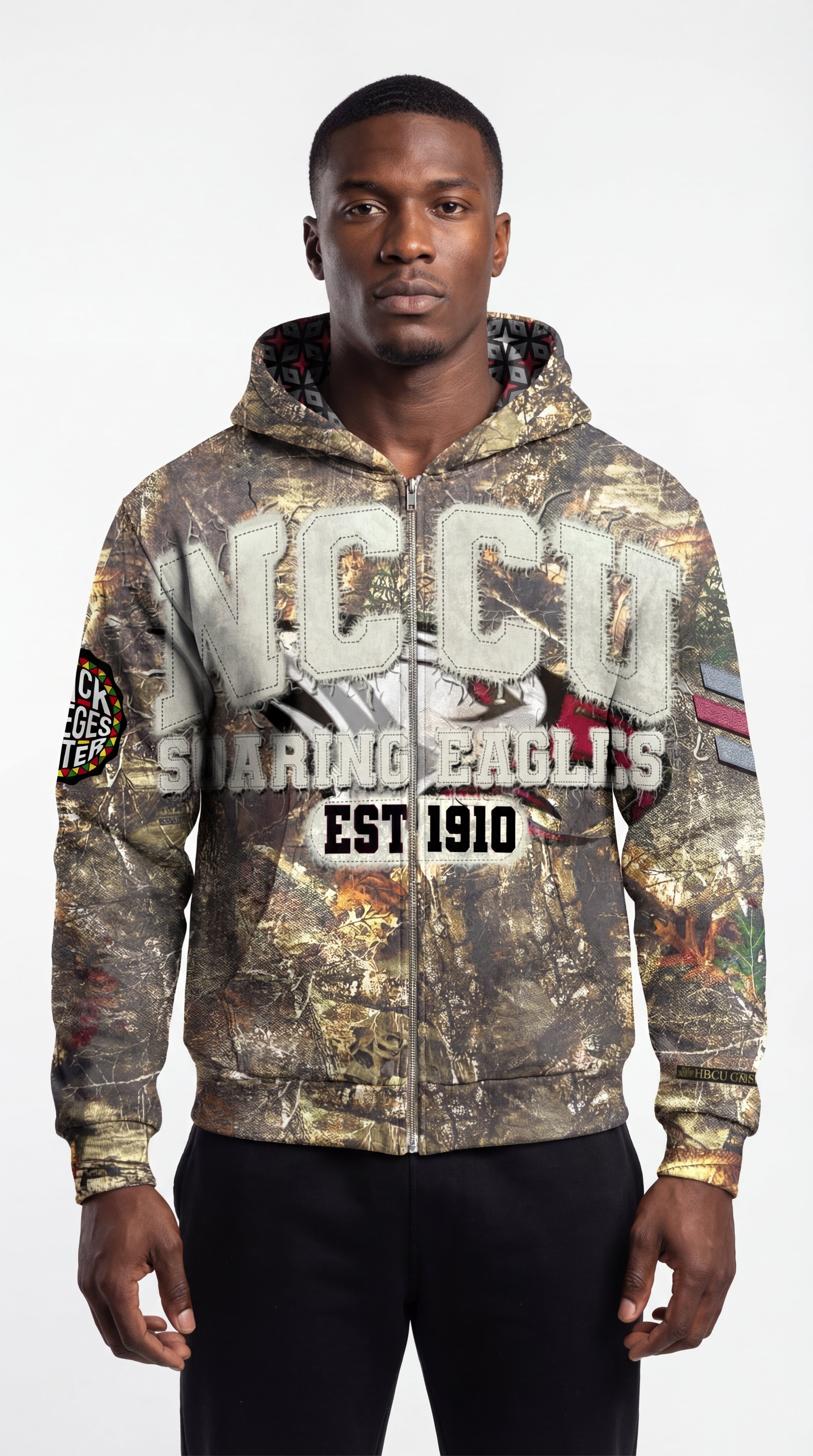 Camouflage "North Carolina Central University" Silk Infused Lifestyle Jacket [ON HAND]