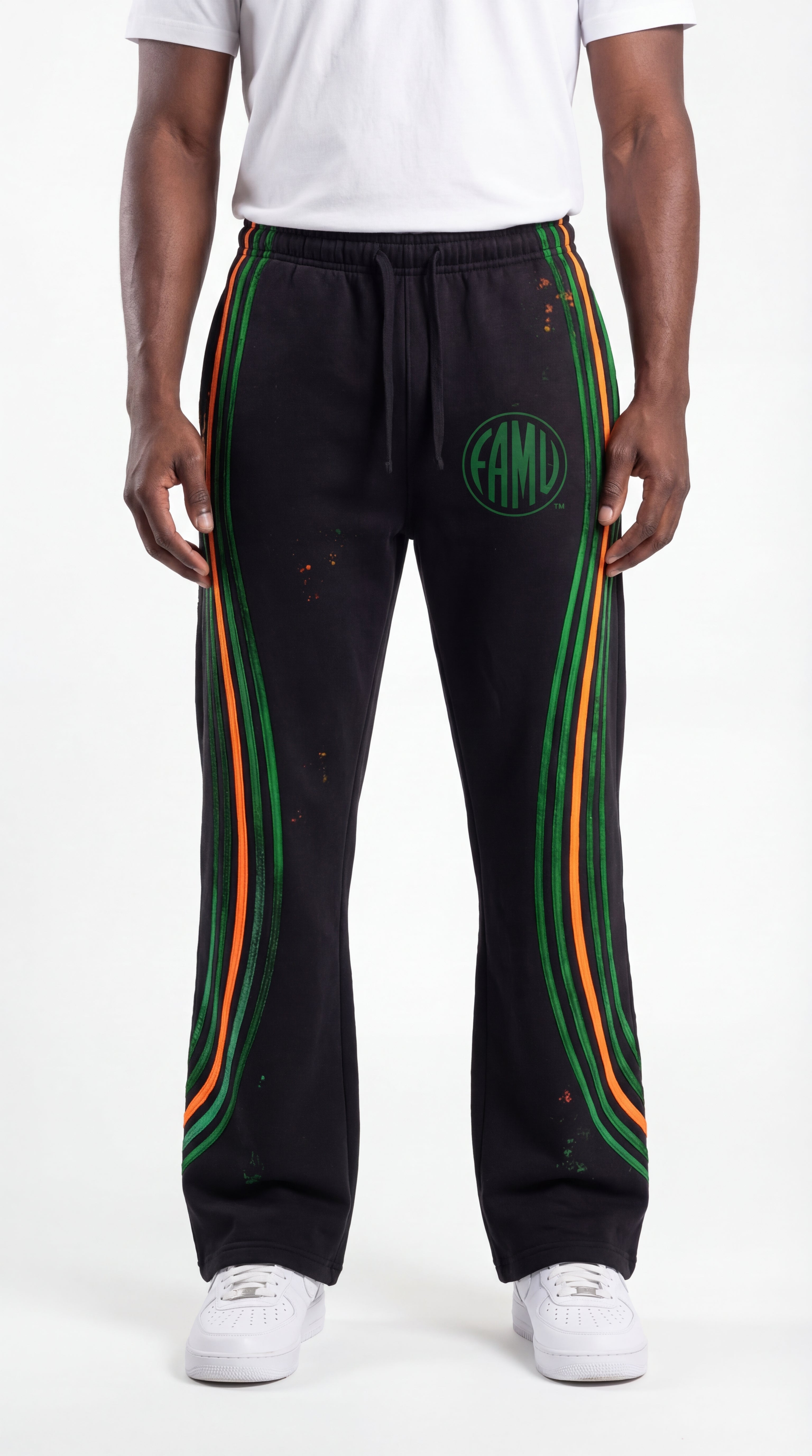 Black FAMU Striped Lifestyle Sweatpants
