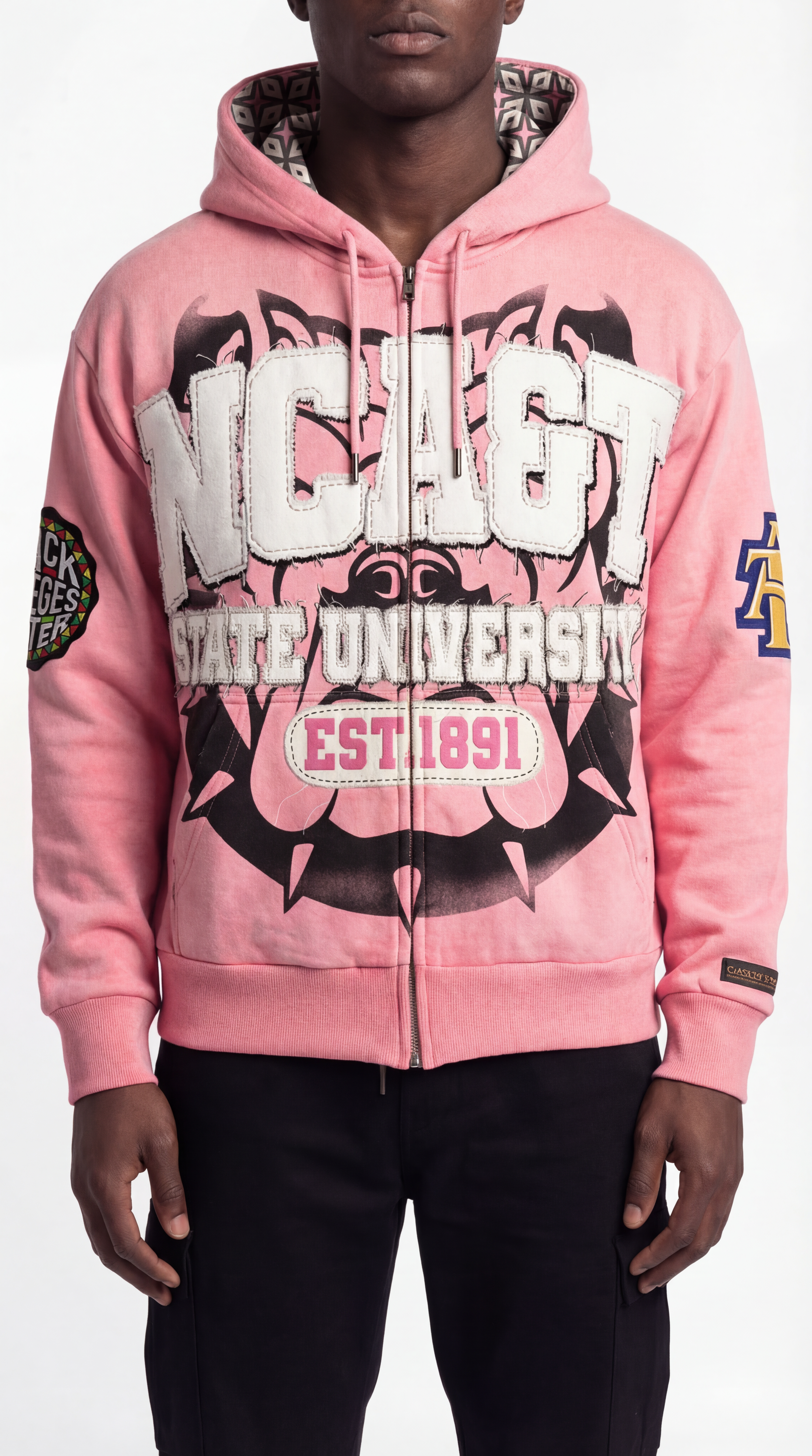 [MADE TO ORDER] Pink NCA&T State University Silk Infused Lifestyle Jacket