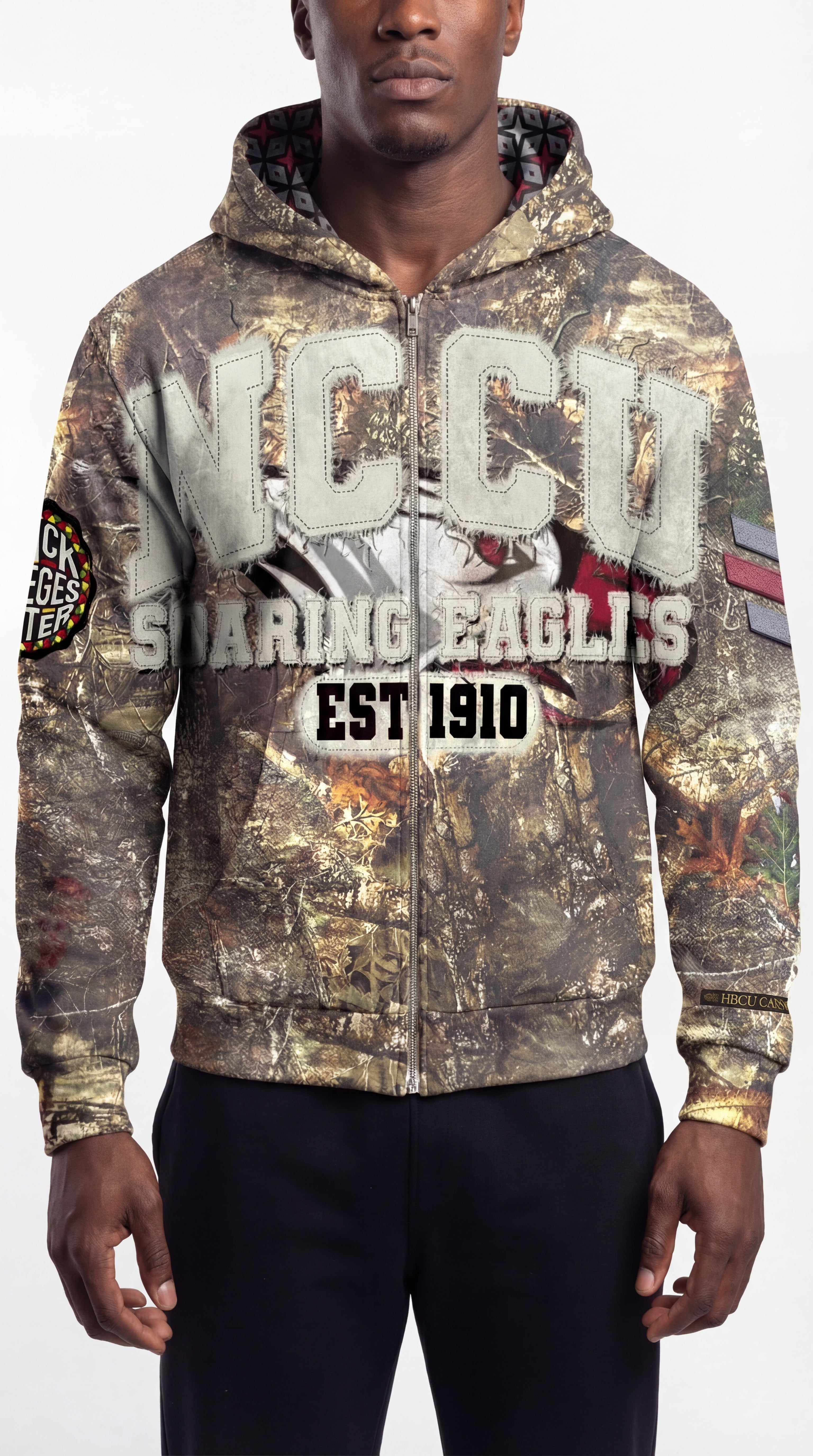 Camouflage "North Carolina Central University" Silk Infused Lifestyle Jacket [ON HAND]