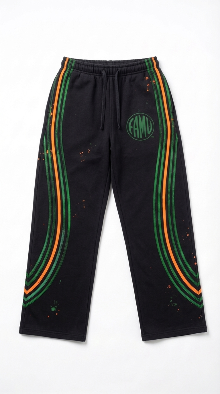 Black FAMU Striped Lifestyle Sweatpants
